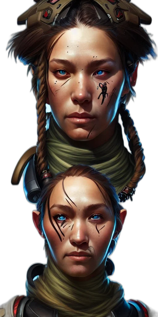 face, concept art, fantasy art, comic book art transparent PNG cut-out