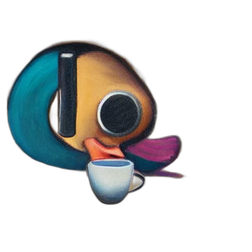 robot, food, mask, face, 3d render, vaporwave, concept art, pixel art transparent PNG cut-out
