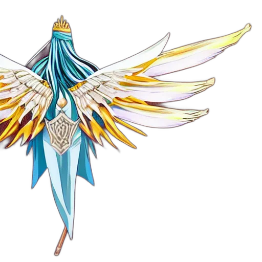 jewelry, crown, staff, concept art, fantasy art, 3d render, pixel art, blue transparent PNG cut-out