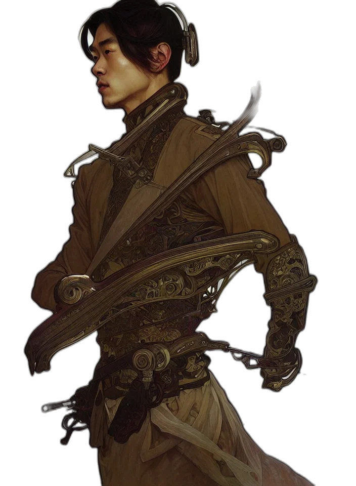 staff, sword, jacket, weapon transparent PNG cut-out