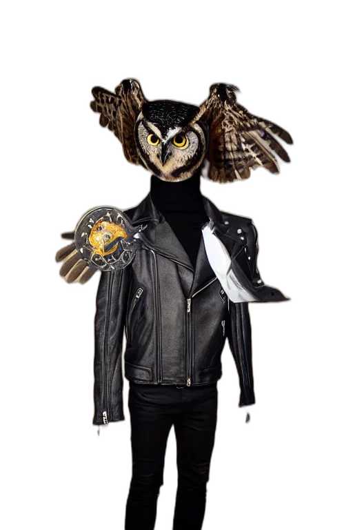 jacket, mask, animal, jewelry, concept art, cyberpunk, photorealistic, fantasy art transparent PNG cut-out