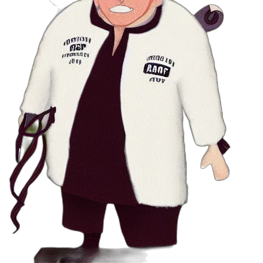 staff, jacket, cartoon, concept art, 3d render, portrait, chef, gordon transparent PNG cut-out