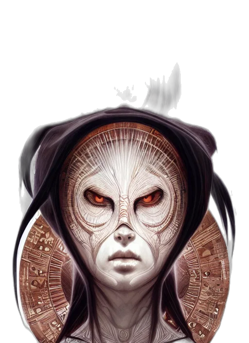 mask, face, creature, fantasy art transparent PNG cut-out