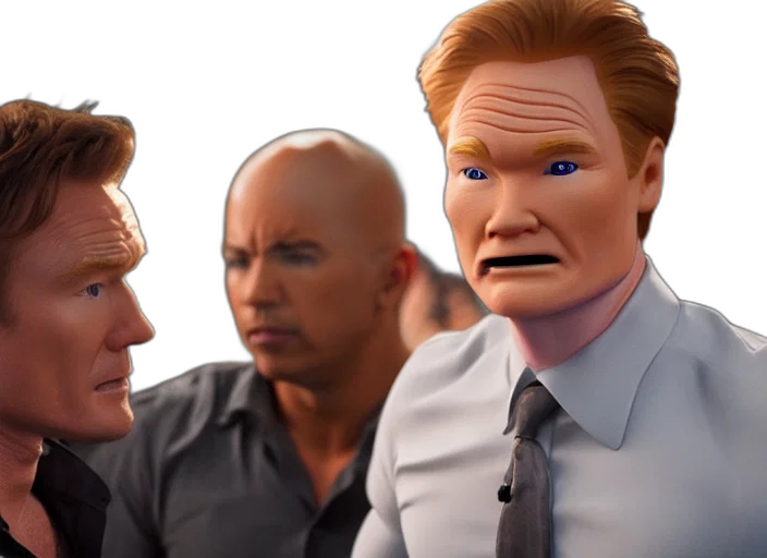 face, 3d render, fire, outer space, fast, furious, conan, brien transparent PNG cut-out