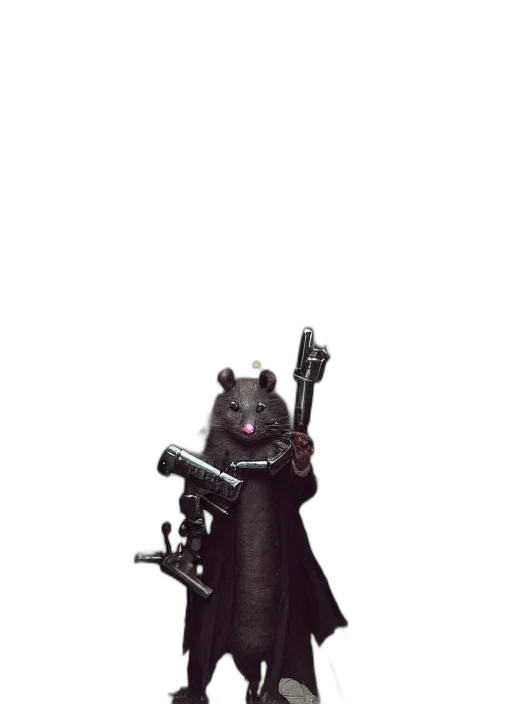 weapon, staff, animal, robot, concept art, 3d render, fantasy art, comic book art transparent PNG cut-out