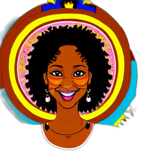jewelry, cartoon, photorealistic, concept art, adult, black, woman, light transparent PNG cut-out