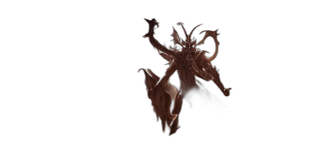 creature, dragon, hair, mask, concept art, fantasy art, 3d render, pixel art transparent PNG cut-out