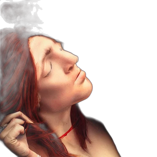 face, hair, photorealistic, watercolor transparent PNG cut-out