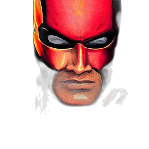 mask, face, comic book art, watercolor, concept art, cartoon, red, daredevil transparent PNG cut-out
