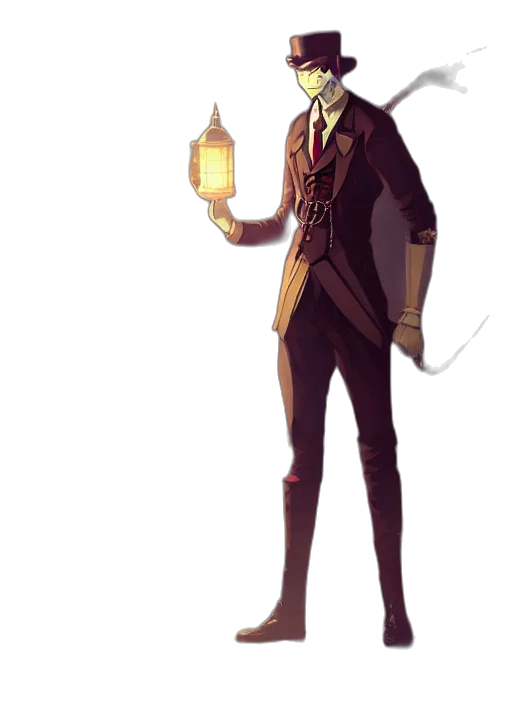 staff, jacket, concept art, fantasy art, pixel art, comic book art, fire, golden transparent PNG cut-out