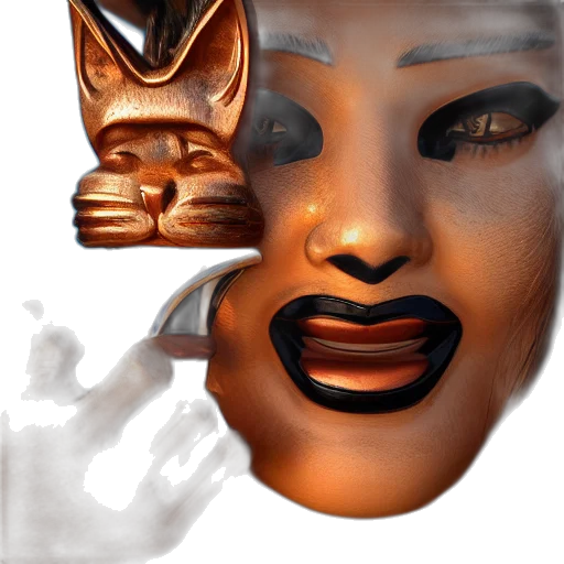 mask, face, 3d render, photorealistic transparent PNG cut-out