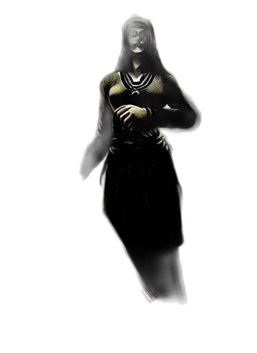 dress, mask, face, creature, concept art, fantasy art, comic book art, pixel art transparent PNG cut-out