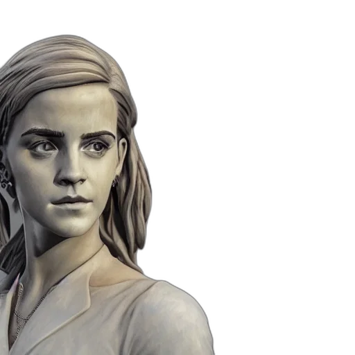 face, concept art, photorealistic, comic book art, 3d render, portrait, statue, emma transparent PNG cut-out