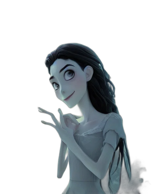 dress, face, staff, creature, concept art, cartoon, fantasy art, 3d render transparent PNG cut-out