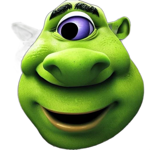 face, animal, mask, creature, 3d render, photorealistic, concept art, shrek transparent PNG cut-out