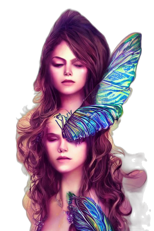crown, fantasy art, photorealistic, concept art, watercolor, forest, fire, neon lights transparent PNG cut-out