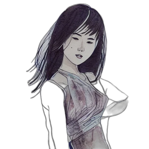 dress, concept art, fantasy art, watercolor, comic book art, monochrome, dark, blue transparent PNG cut-out