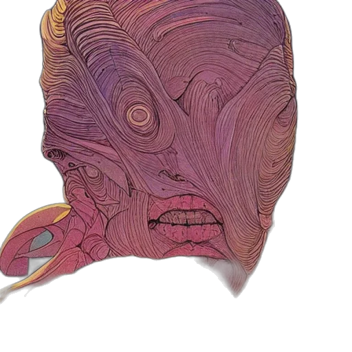 mask, face, creature, hair, concept art, watercolor, 3d render, photorealistic transparent PNG cut-out