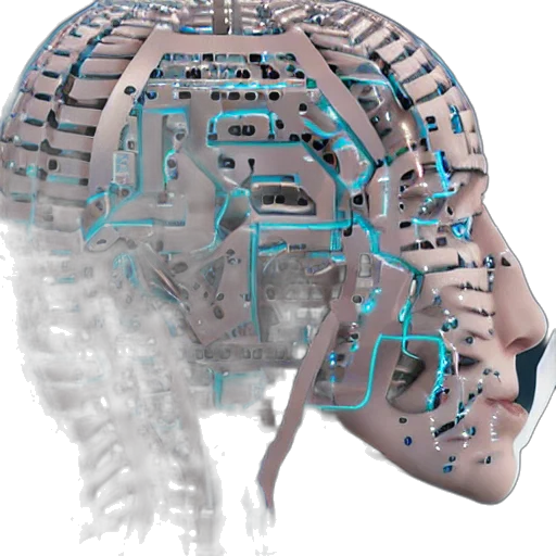 robot, face, mask, cyberpunk transparent PNG cut-out