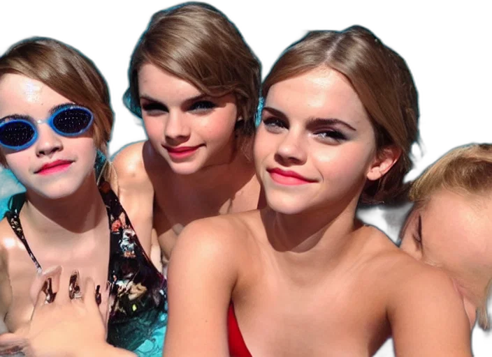photorealistic, emma, watson, taylor, swift, selena, gomez, swim transparent PNG cut-out