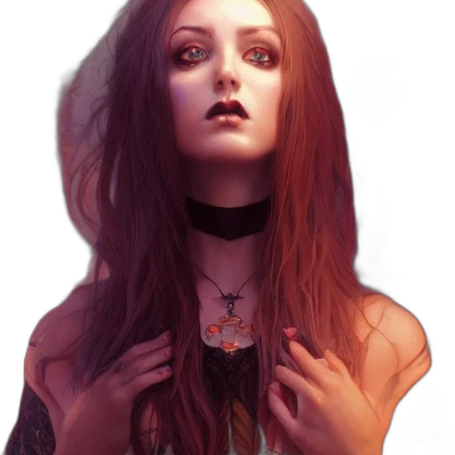 jewelry, face, dress, crown, fantasy art, photorealistic, concept art, cyberpunk transparent PNG cut-out