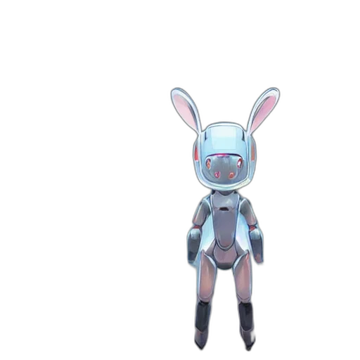robot, creature, animal, staff, 3d render, concept art, pixel art, anime transparent PNG cut-out