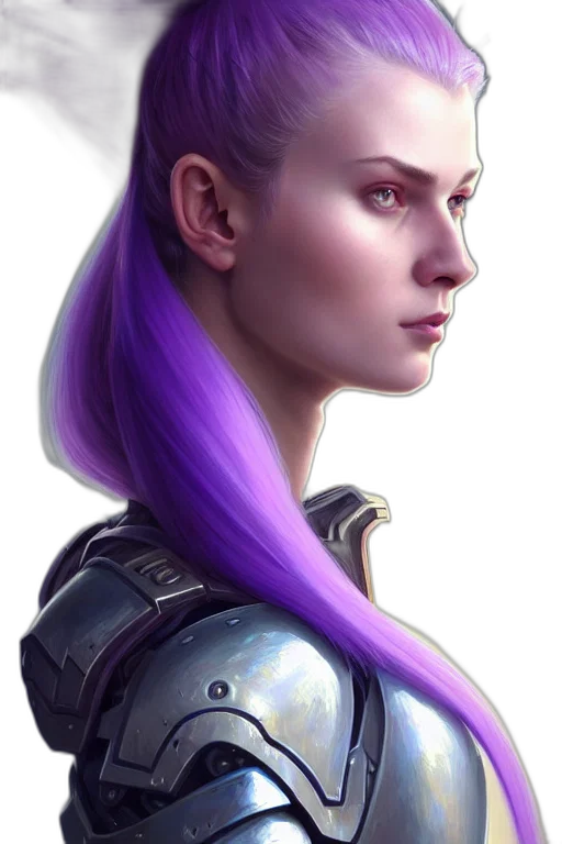face, robot, staff, hair, fantasy art, concept art, cyberpunk, photorealistic transparent PNG cut-out