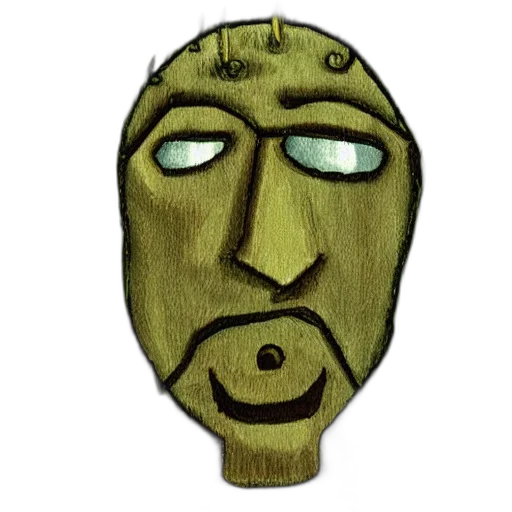 mask, face, staff, robot, cartoon, concept art, 3d render, comic book art transparent PNG cut-out