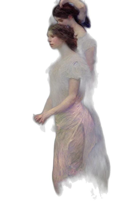 dress, creature, staff, face transparent PNG cut-out
