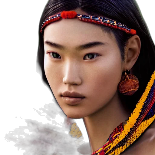 jewelry, face, staff, photorealistic transparent PNG cut-out
