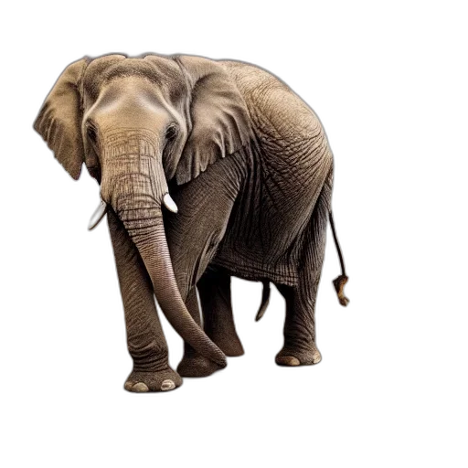 animal, creature, staff, photorealistic, concept art, 3d render, elephant, crumbling transparent PNG cut-out