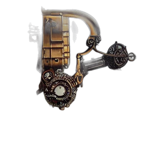 weapon, jewelry, staff, robot, 3d render, concept art, photorealistic, dieselpunk transparent PNG cut-out