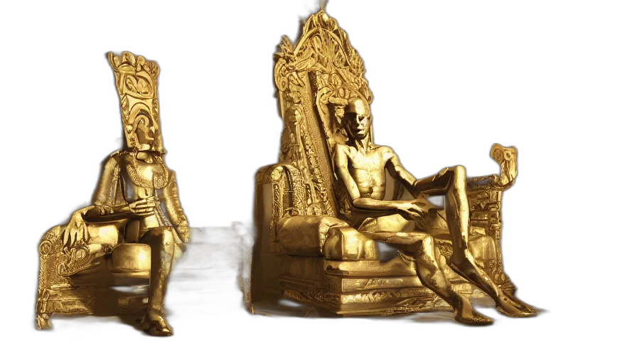 crown, furniture, jewelry, 3d render, concept art, golden, highly, detailed transparent PNG cut-out