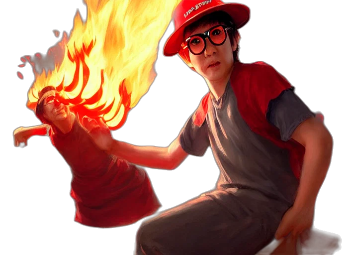 staff, hat, dragon, concept art, fantasy art, comic book art, photorealistic, fire transparent PNG cut-out