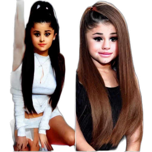hair, photorealistic, 3d render, cartoon, anime, ariana, grande, mixed transparent PNG cut-out