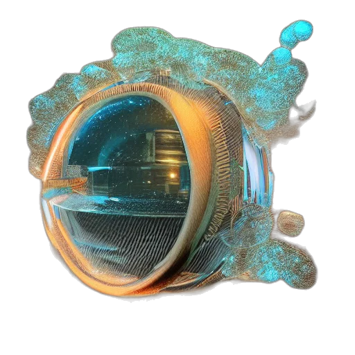 jewelry, crown, robot, mask, 3d render, concept art, vaporwave, underwater transparent PNG cut-out