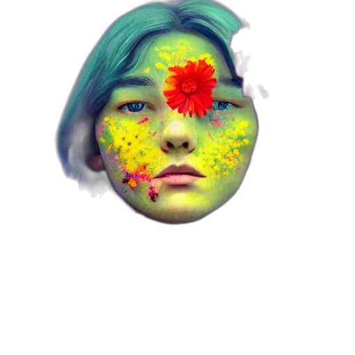 face, mask, creature, flower transparent PNG cut-out
