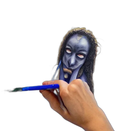 mask, face, creature, hair, photorealistic, watercolor, concept art, fantasy art transparent PNG cut-out