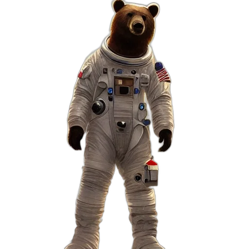 staff, animal, creature, robot, concept art, 3d render, outer space, bear transparent PNG cut-out