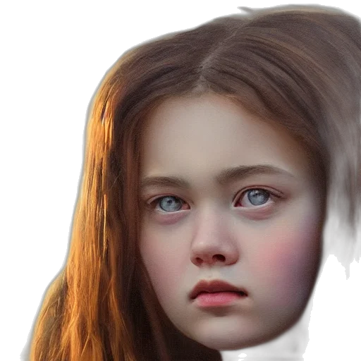 face, hair, crown, creature, photorealistic, oil painting, fantasy art, concept art transparent PNG cut-out