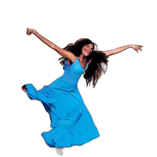 dress, hair, woman, dancing transparent PNG cut-out