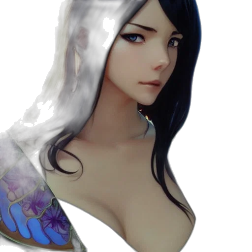 face, dress, jewelry, staff transparent PNG cut-out
