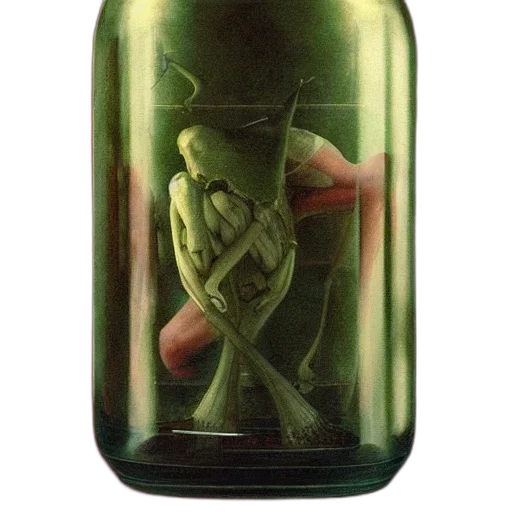 bottle, oil painting, photorealistic, concept art transparent PNG cut-out