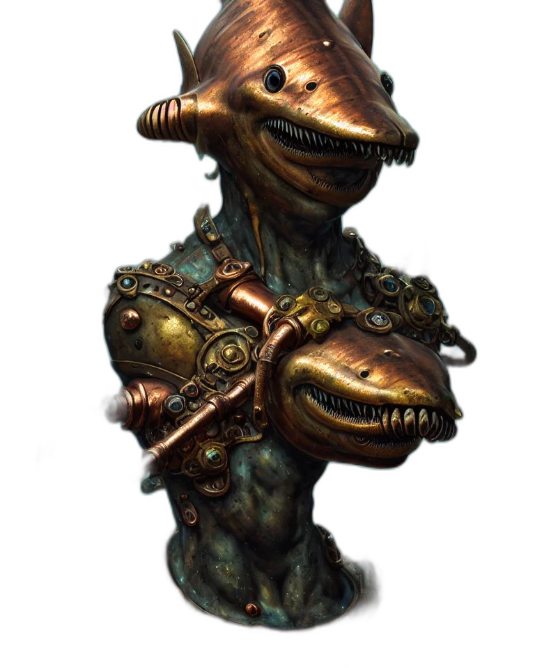dragon, creature, staff, robot, concept art, fantasy art, 3d render, photorealistic transparent PNG cut-out