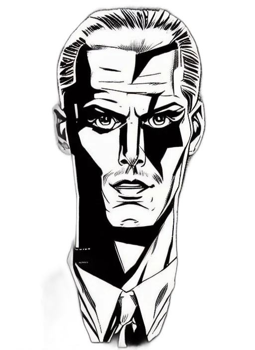 face, mask, robot, comic book art, cartoon, concept art, pencil sketch, monochrome transparent PNG cut-out