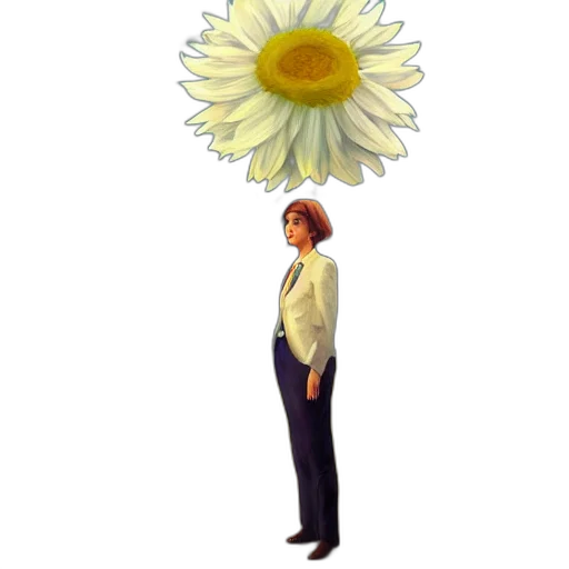 staff, flower, umbrella, jacket, pixel art, photorealistic, concept art, 3d render transparent PNG cut-out