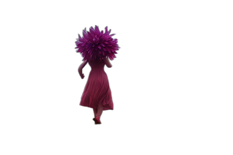dress, flower, hair, hat, 3d render, concept art, photorealistic, fantasy art transparent PNG cut-out