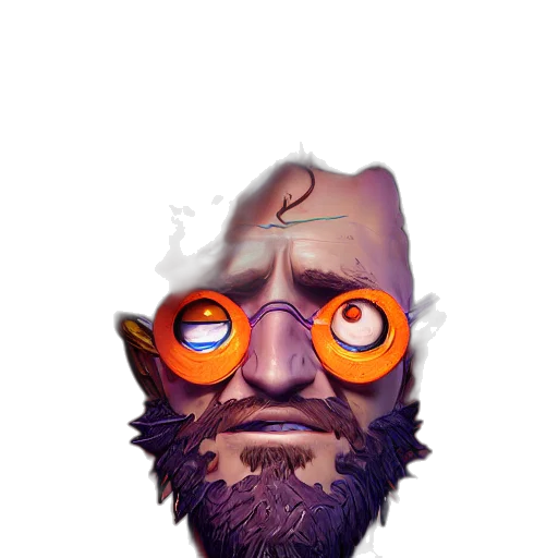 face, mask, staff, creature transparent PNG cut-out