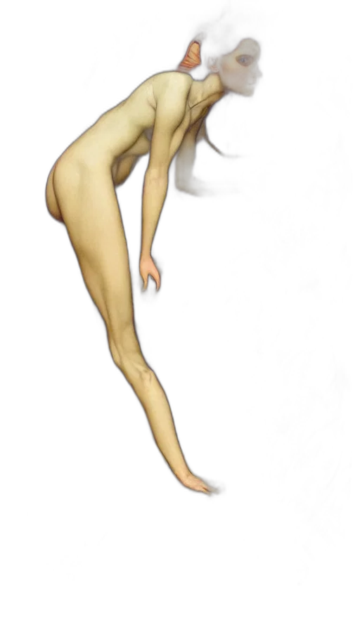 staff, dress, hair, creature transparent PNG cut-out