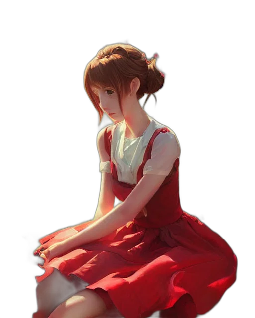 dress, staff, face, crown transparent PNG cut-out